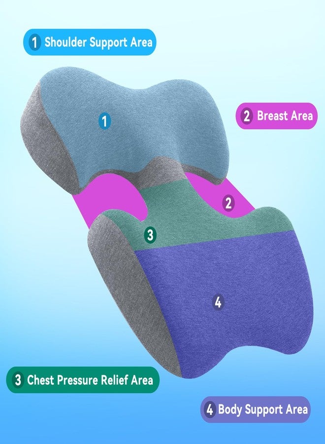 TOROKOM Breast Pillow for Massage, Massage Bolster Face Down Pillow for Sleeping Washable Soft Head Cushion and Chest Cushion for SPA Home Gray - Image 4